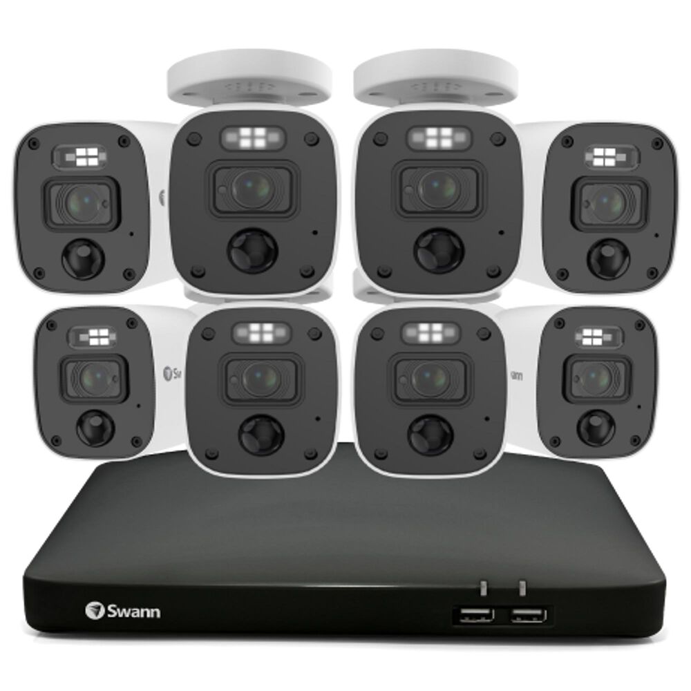 Swann Enforcer 8 Camera 8 Channel 4K Ultra HD DVR 2TB HDD Security System with Mic in White, , large