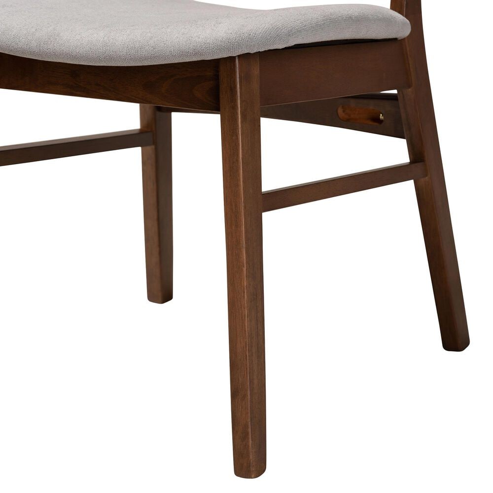 Baxton Studio Alston Side Chair with Grey Cushion in Walnut Brown (Set of 2), , large