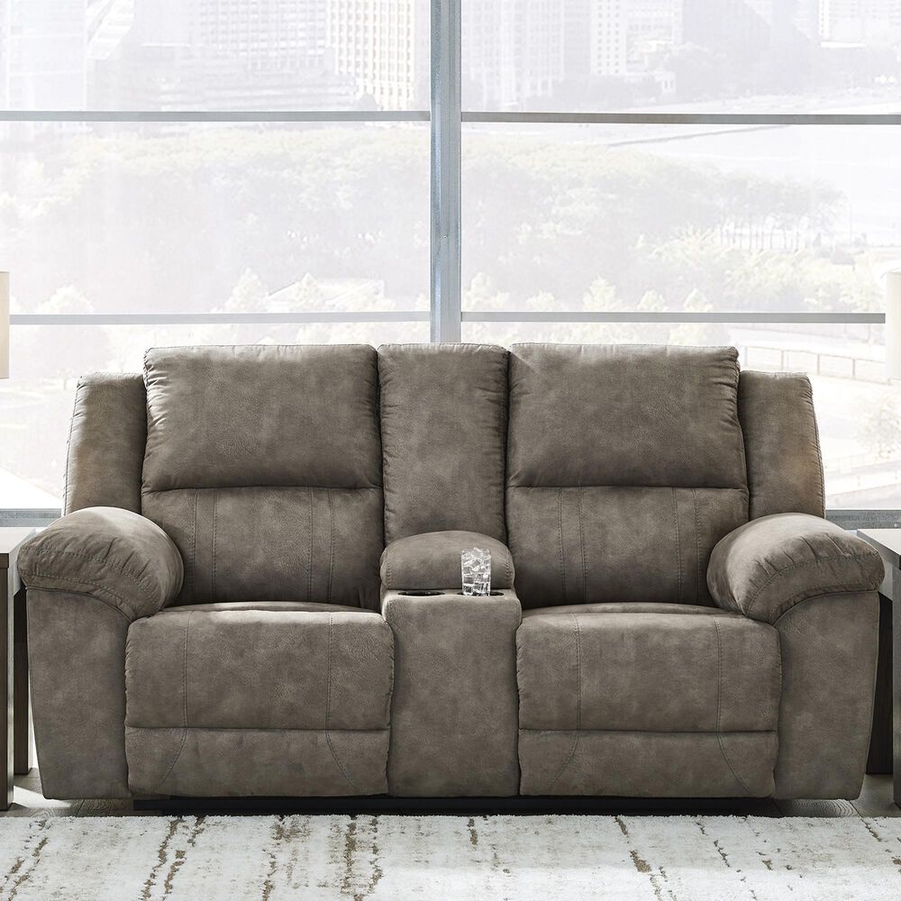 Ashley Laresview Manual Reclining Loveseat in Fossil, , large