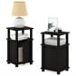 HOMLUX 3-Tier End Table with Door in Espresso and Black (Set of 2), , large