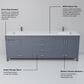 Lexora Home Jacques 80" Double Bathroom Vanity in Dark Grey with 2 cm White Quartz Top and Rectangular Sinks, , large