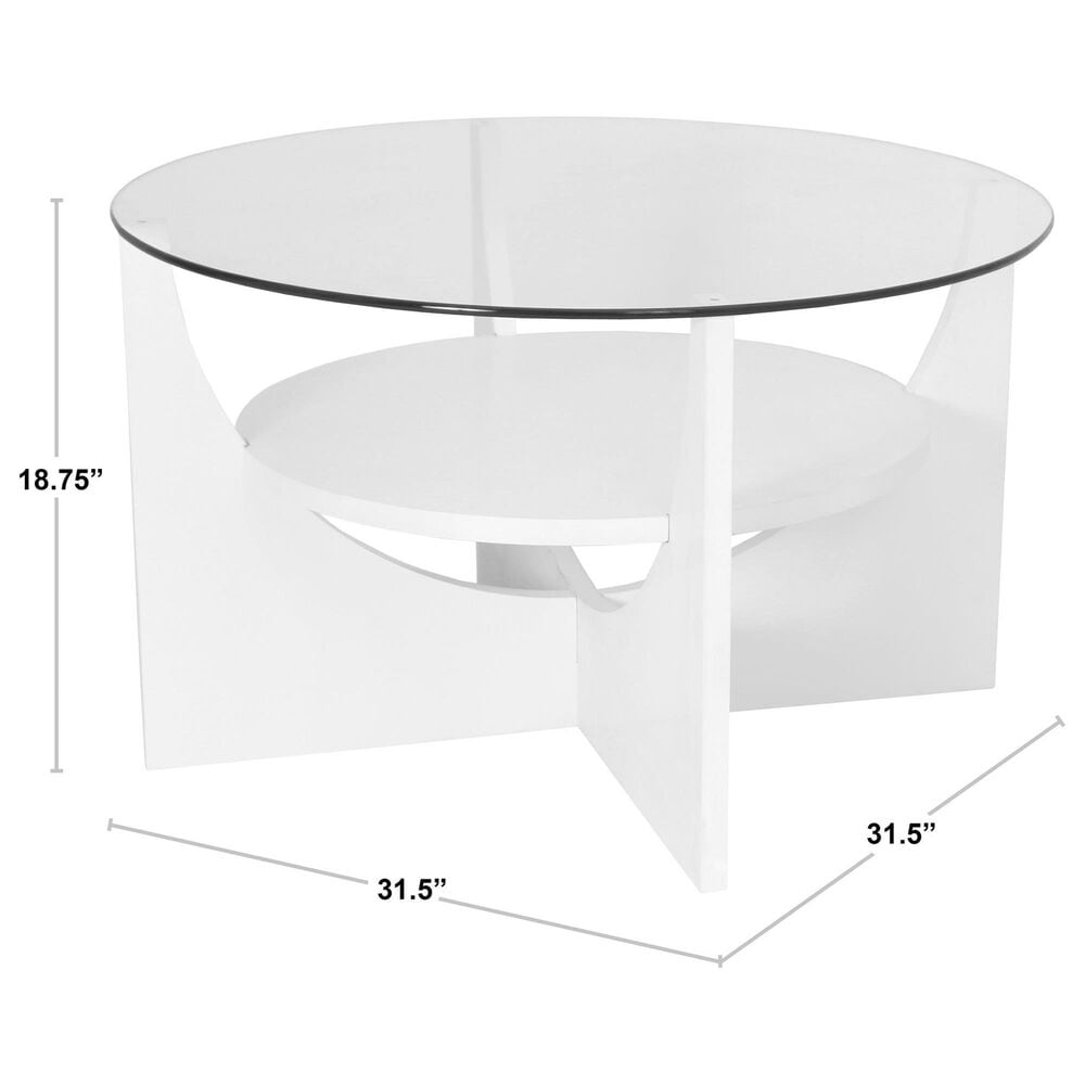 Lumisource U-Shaped Coffee Table in White and Clear, , large