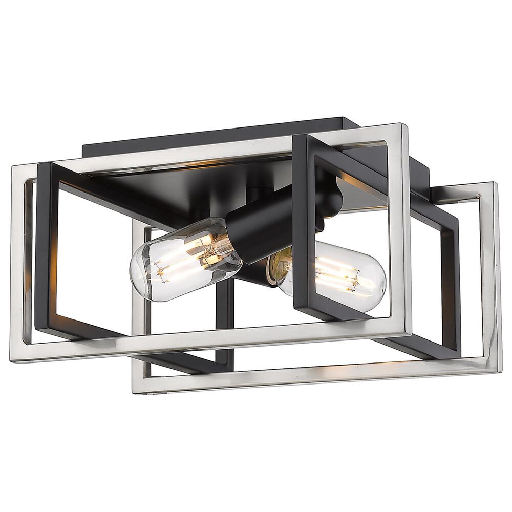 Golden Lighting Tribeca Flush Mount in Matte Black and Pewter, , large