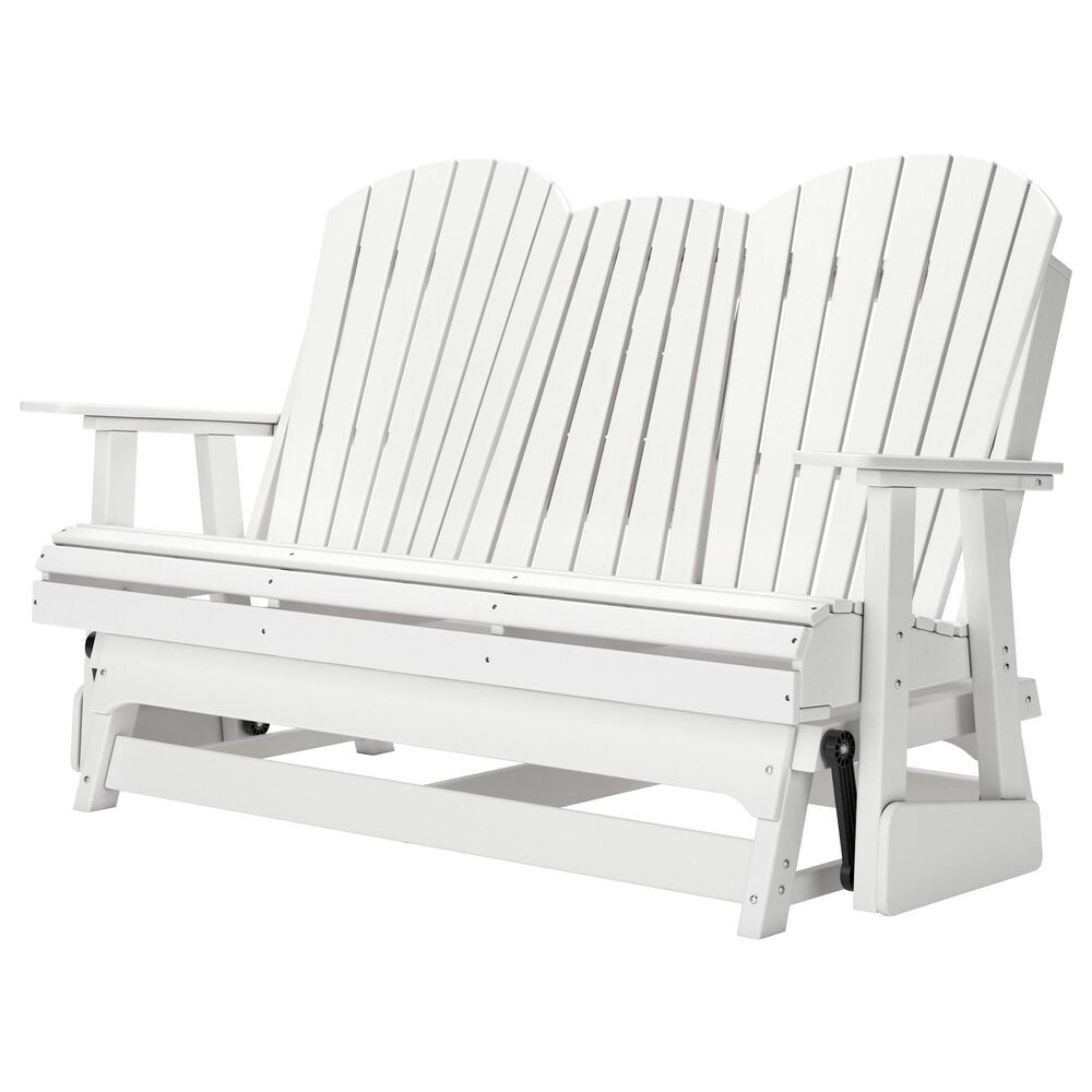 Ashley Hyland Wave Patio Glider Loveseat in White, , large