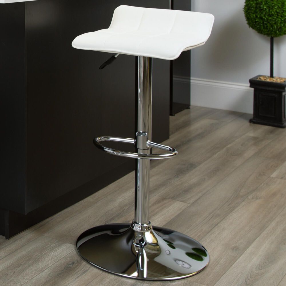 Flash Furniture Adjustable Barstool in White, , large