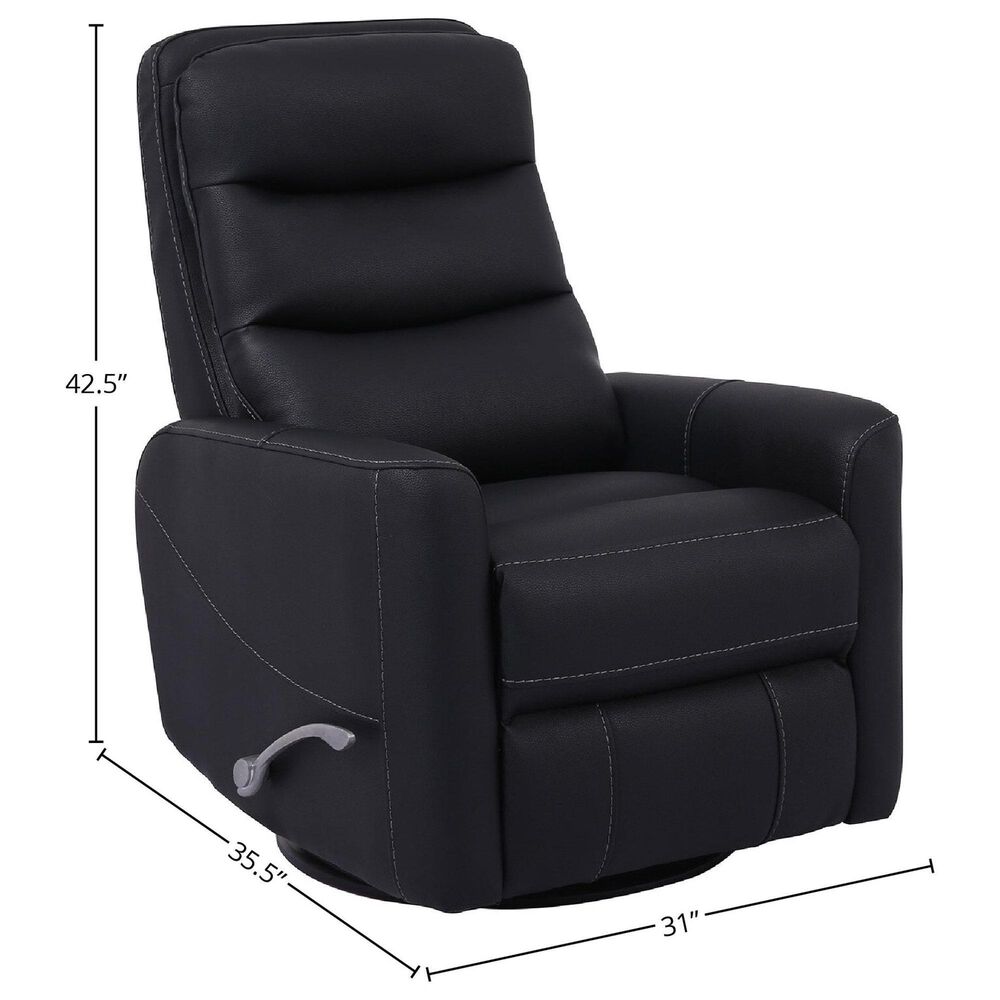 Simeon Collection Hercules Manual Swivel Glider Recliner in Black, , large