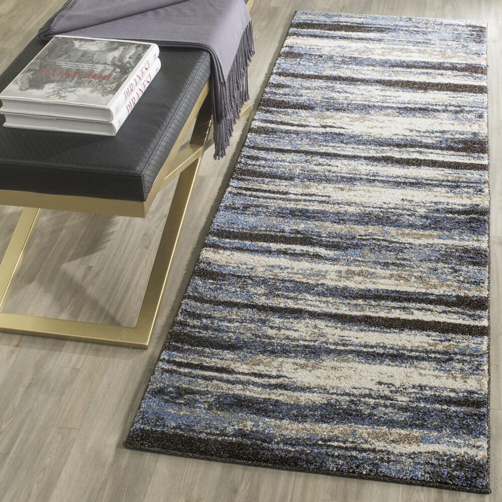 Safavieh Retro RET2138-1165 2&#39;3&quot; x 9&#39; Cream and Blue Runner, , large