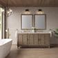 James Martin Vanities Portland 72" Double Bathroom Vanity in Whitewashed Walnut with 3 cm Victorian Silver Quartz Top and Rectangular Sinks, , large