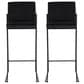 Lumisource Fuji Stackable Barstool with Black Velvet Cushion in Black (Set of 2), , large