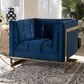 Baxton Studio Ambra Arm Chair in Navy Blue, , large