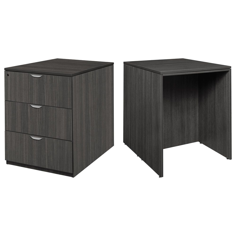Regency Global Sourcing Legacy Stand Up Back to Back Lateral File & Desk in Ash Grey, , large