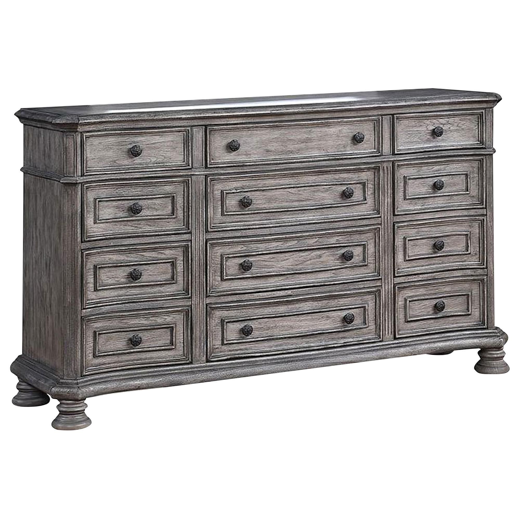 Sasha Lee Lake Way 12 Drawer Dresser in Sandblasted Gray NFM