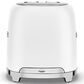SMEG Retro-Style 2-Slice Toaster in Matte White and Polished Chrome, , large
