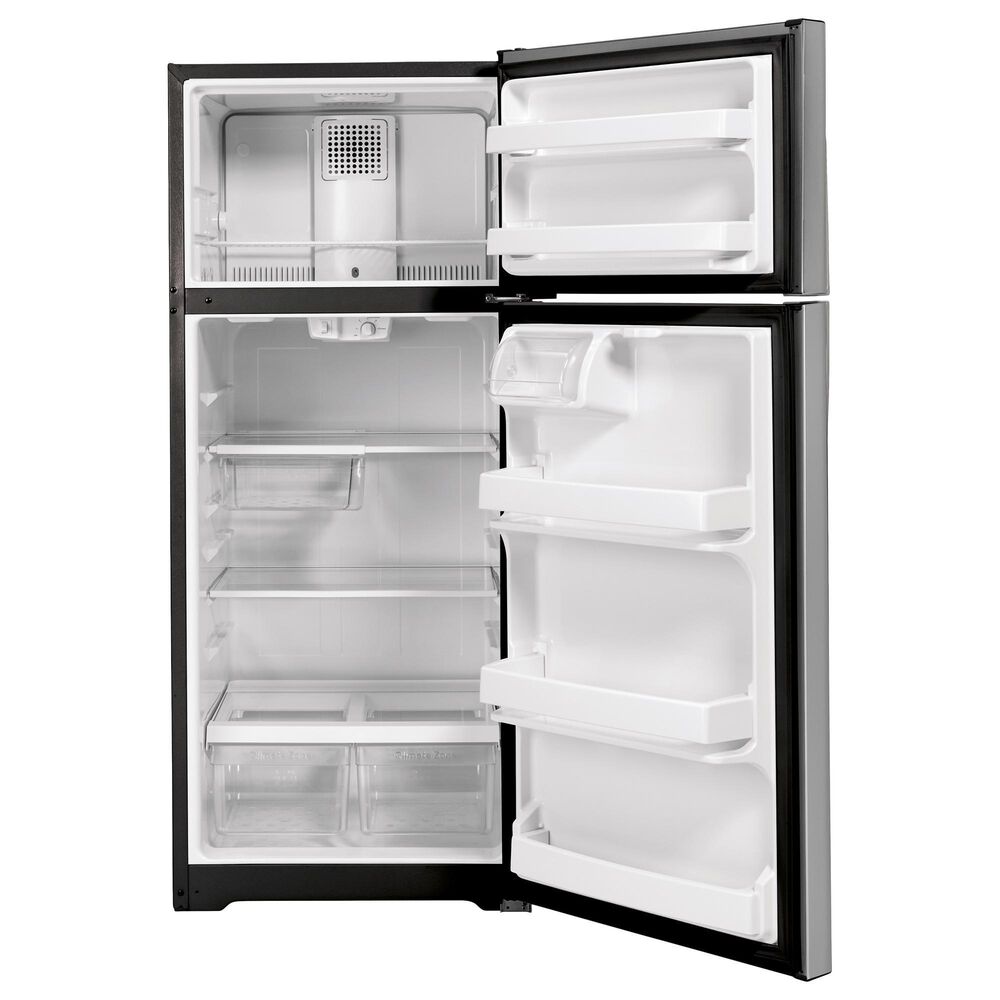 GE Appliances 16.6 Cu. Ft. Top-Freezer Refrigerator in Stainless Steel, , large