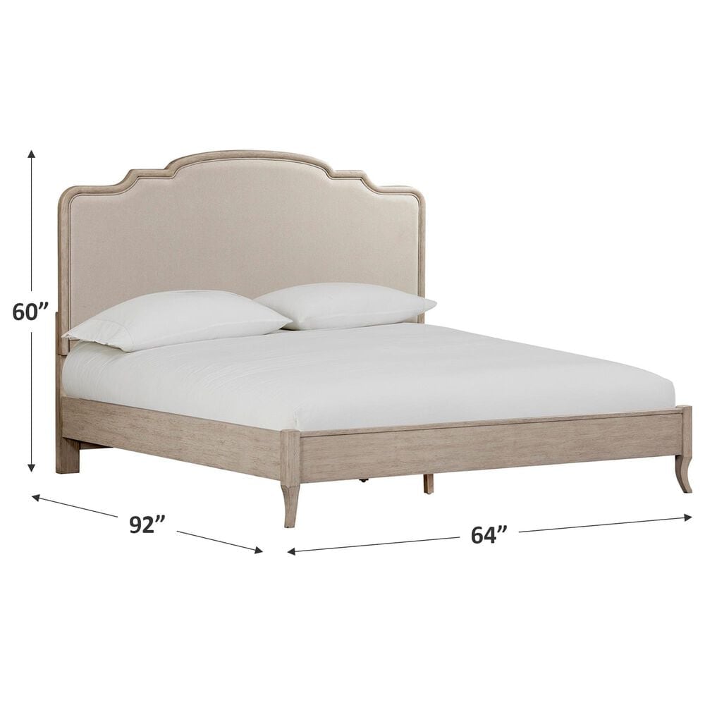 Riva Ridge Provence Queen Platform Bed in Linen with USB Ports, , large