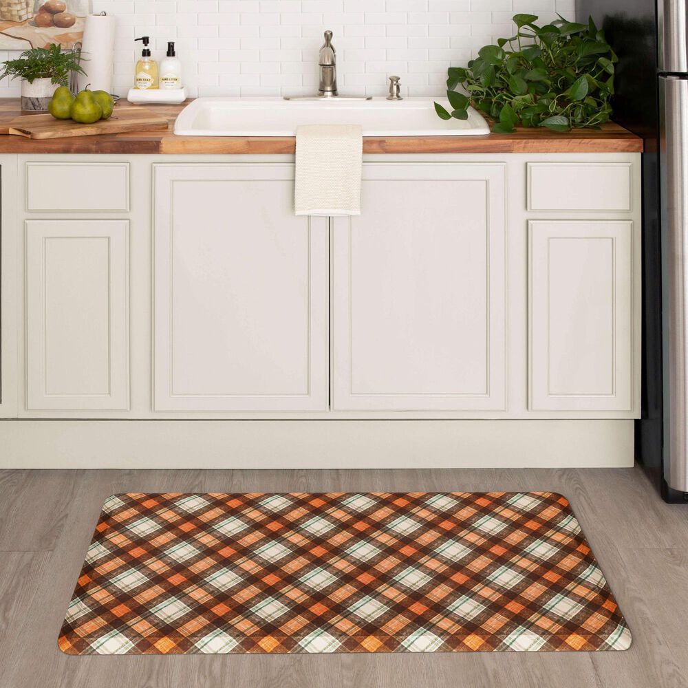 Mohawk Dri-Pro Harvest Chalk Plaid 1&#39;6&quot; x 2&#39;6&quot; Multicolor Door Mat, , large