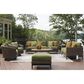 Ashley Horizon Hall Outdoor Sofa with Green Cushion in Brown, , large