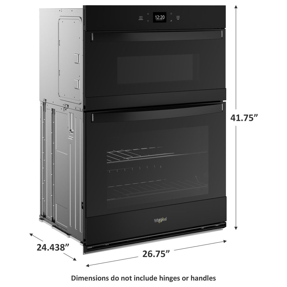 Whirlpool 27&quot; Self-Cleaning Convection Air Fry Convection Smart Microwave Wall Oven Combo in Black, , large