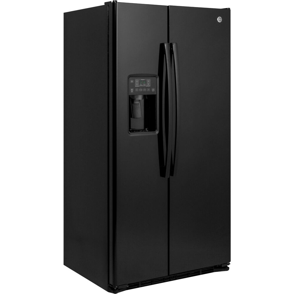 GE Appliances 21.9 Cu. Ft. Counter-Depth Side by Side Refrigerator in Black, , large