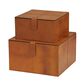 Maple and Jade 9.9" 2-Piece Handmade Storage Decorative Box Set in Brown, , large