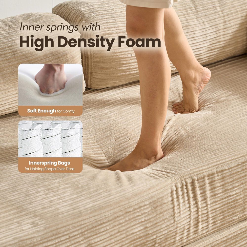 HOMLUX 80" Convertible Modular Sofa Bed in Beige, , large