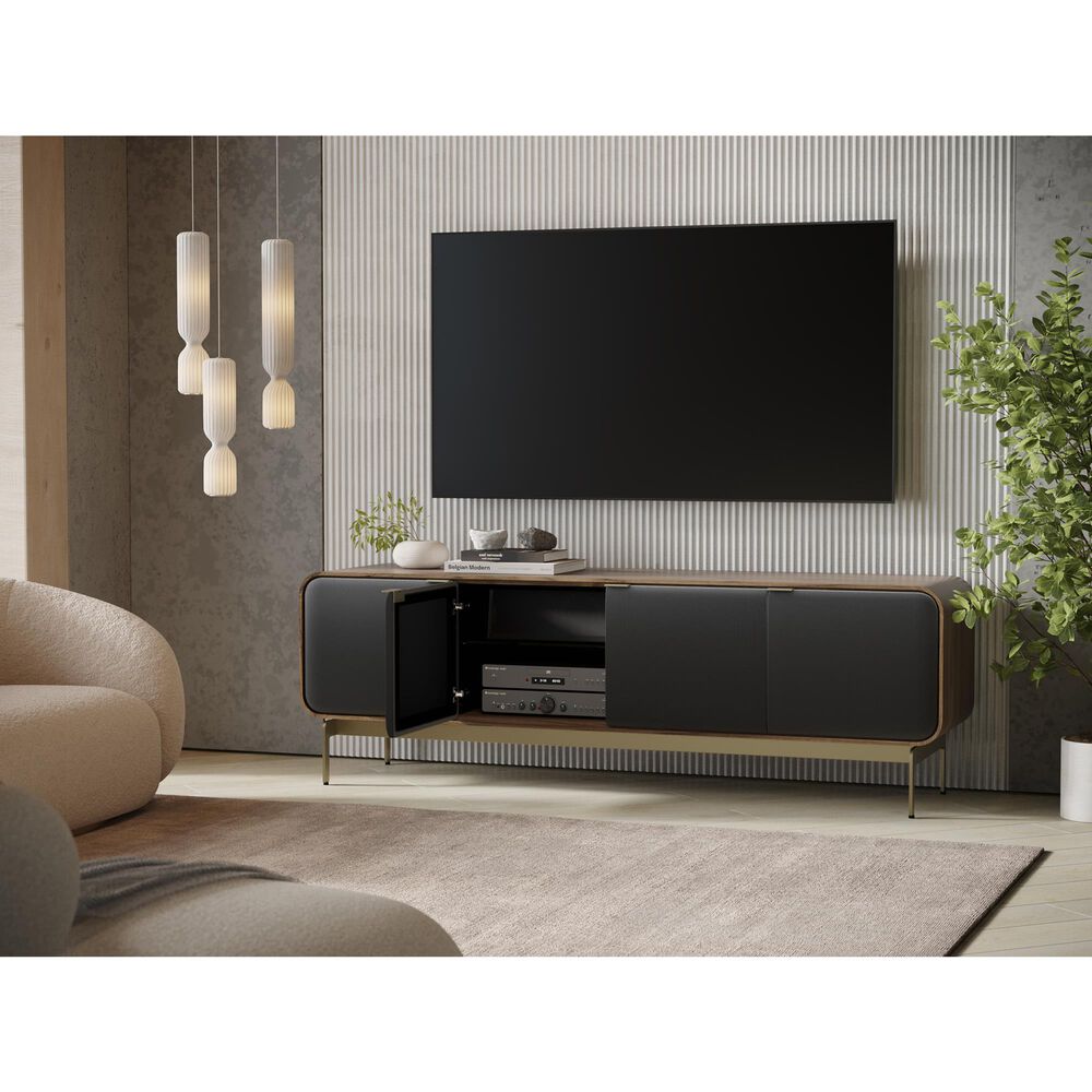 BDI Plume 80" 4-Door Media Cabinet in Walnut and Bronze, , large