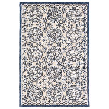 Surya Granada GND-2303 4" x 6" Dark Blue, Denim and Ivory Area Rug, , large