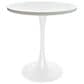 Leisuremod LeisureMod Bristol Dining table, White Base with 27 Round Light Natural MDF top, , large