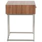 LumiSource Roman End Table in Walnut and Stainless Steel, , large