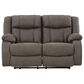 Ashley First Base Manual Reclining Loveseat in Gunmetal, , large