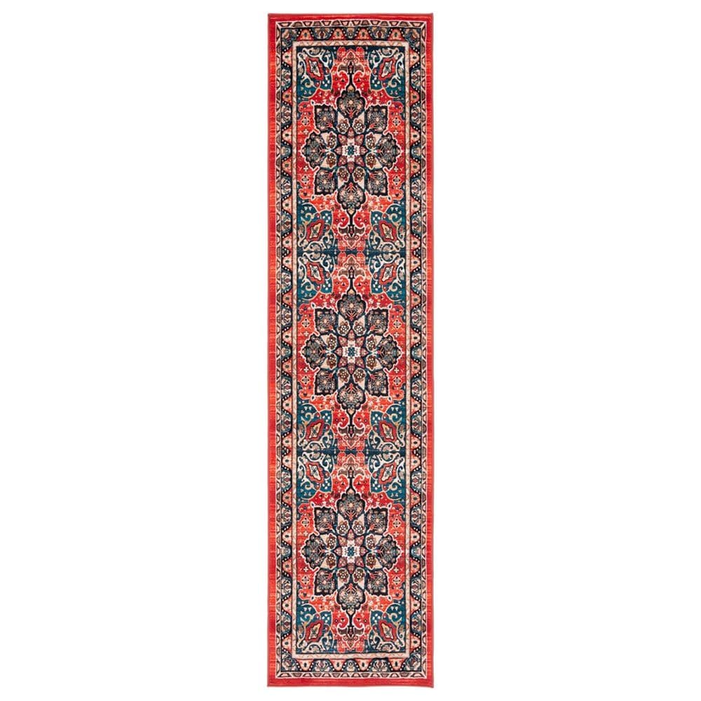 Safavieh Riviera 2"2" x 9" Black and Red Runner, , large