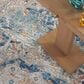 Nourison Quarry QUA11 10" x 14" Ivory and Blue Area Rug, , large