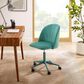 Linon Home Decor Adalynn Swivel Desk Chair in Aqua, , large