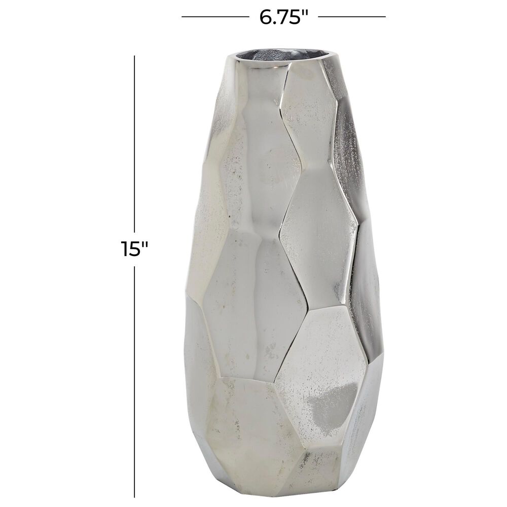 Maple and Jade 15&quot; x 7&quot; Vase in Silver, , large
