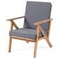 Hearth and Haven Panama 4-Piece Patio Conversation Set with Gray Cushion in Teak, , large