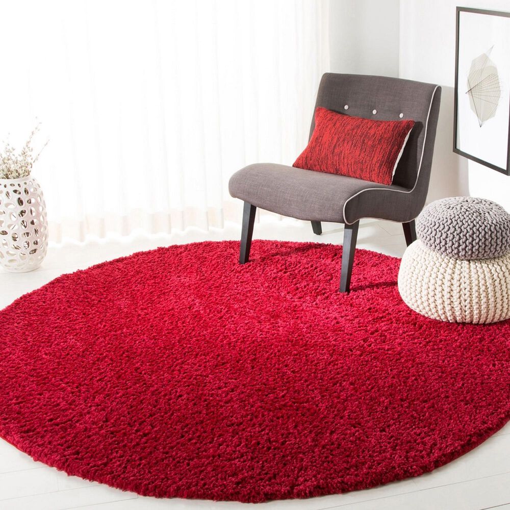 Safavieh August Shag AUG900Q 3&#39; Round Red Area Rug, , large