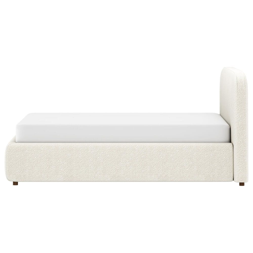Richlands Furniture Belleville Queen Upholstered Platform Wingback Bed in Cream, , large