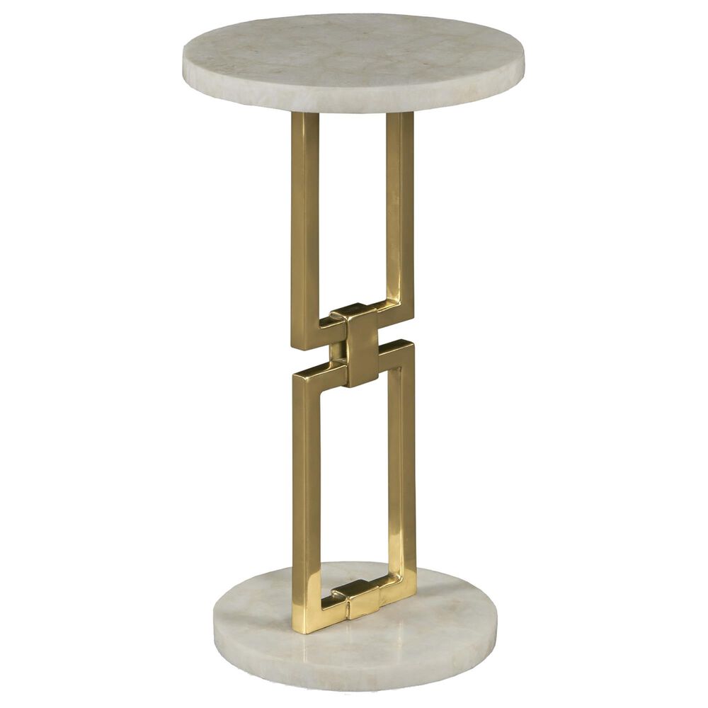 Century Links Accent Table in Brass and Warm Ivory, , large