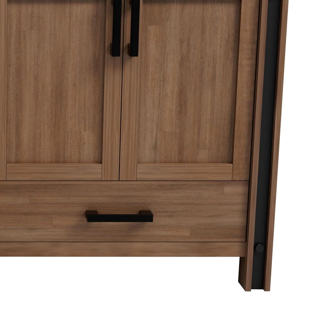 Lexora Home Ziva 60" Double Bathroom Vanity in Rustic Barnwood with 2 cm White Quartz Top and Rectangular Sinks, , large