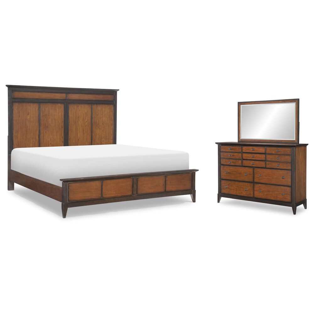 Legacy Classic Fenmore 3-Piece Queen Panel Bedroom Set in Mocha and Distressed Cherry, , large
