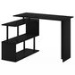 HOMLUX 3-Tier Shelves L-Shape Computer Desk in Americano and Black, , large