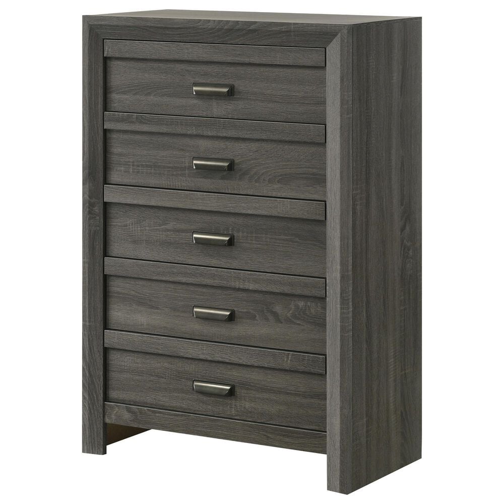 Crown Mark Valor 5-Piece Queen Bedroom Set in Gray, , large