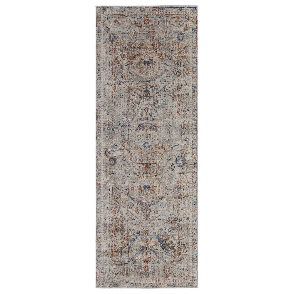 Feizy Kaia 3" x 10" Gray and Multicolor Runner, , large