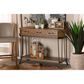 Baxton Studio Kellyn 3-Drawer Console Table in Oak Brown/Black, , large
