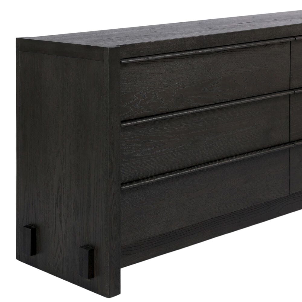 Four Hands Aramis 6 Drawer Dresser Only in Smoked Black Resawn, , large