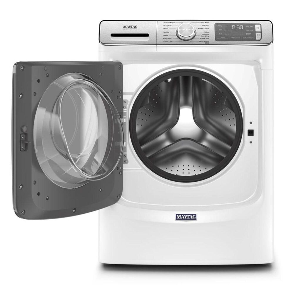 Maytag 5.0 Cu. Ft. Front Load Washer with Steam and a 7.3 Cu. Ft. Gas Dryer - White, , large