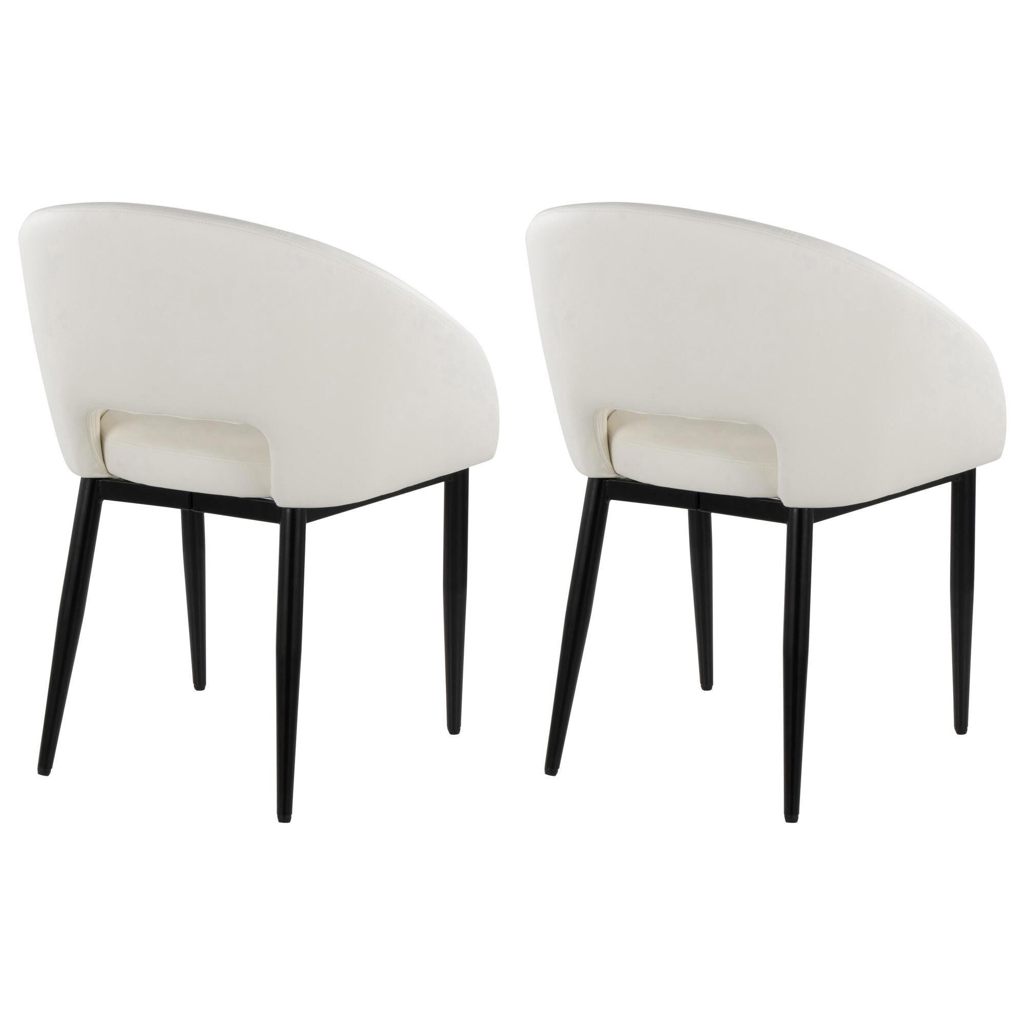 LumiSource Renee Upholstered Contemporary Chair in Black Metal and