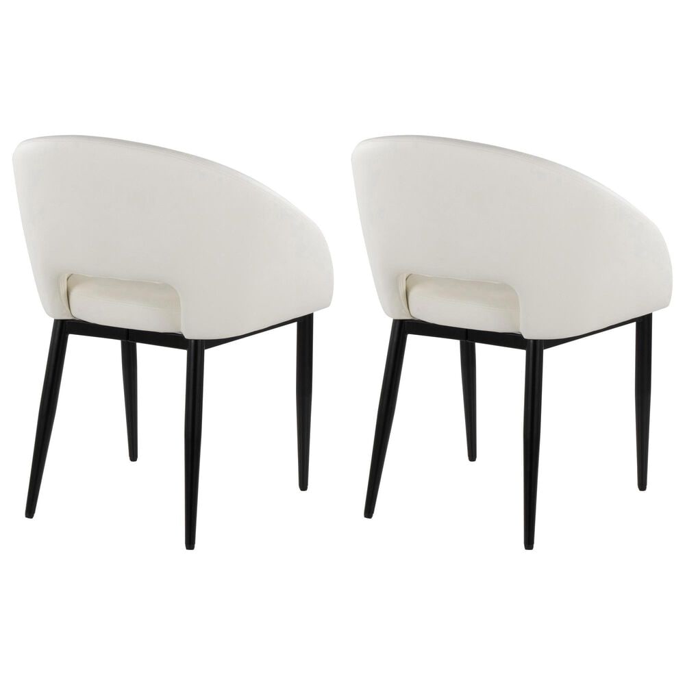 LumiSource Renee Upholstered Contemporary Chair in Black Metal and White Faux Leather by LumiSource, , large