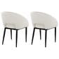 LumiSource Renee Upholstered Contemporary Chair in Black Metal and White Faux Leather by LumiSource, , large