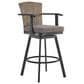 Armen Living Hazel Patio Swivel Bar Stool with Charcoal Cushion in Black, , large